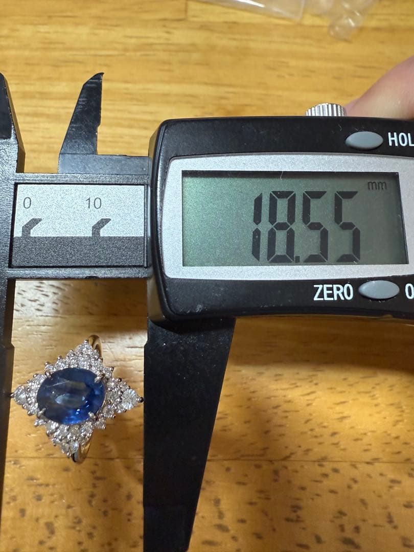 限界突破超特価❣️PTコ-ンフラワーブルーサファイアダイア入りリング 2ctup