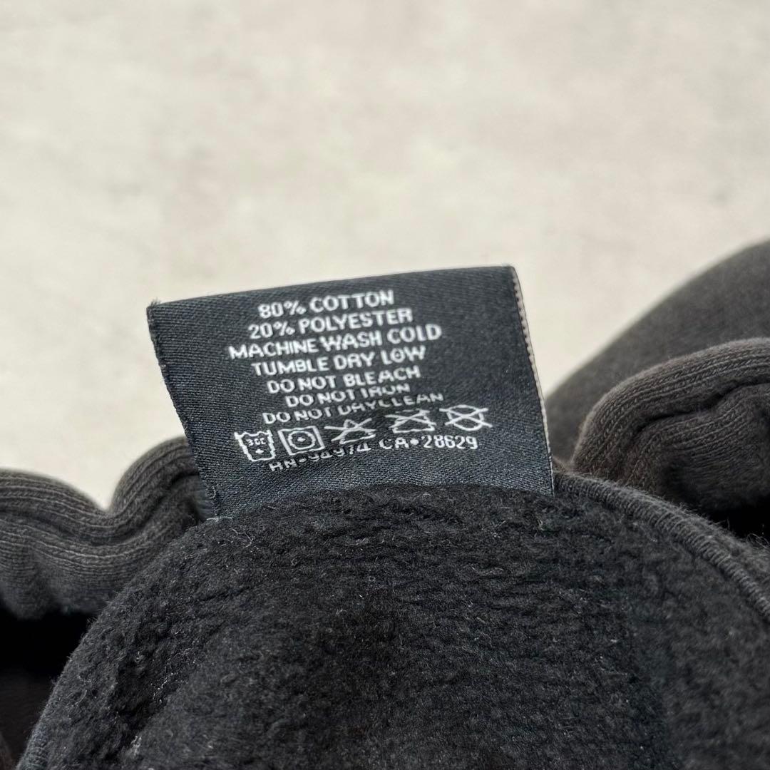 STUSSY パーカー 刺繍ロゴ ブラック L