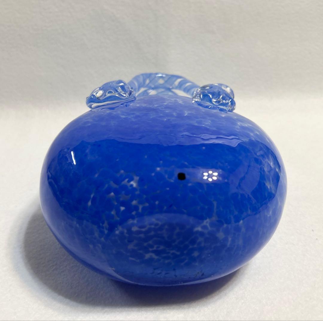 ムラーノガラス 宙吹き バッグ型オブジェ 花瓶 一輪挿し アートガラス