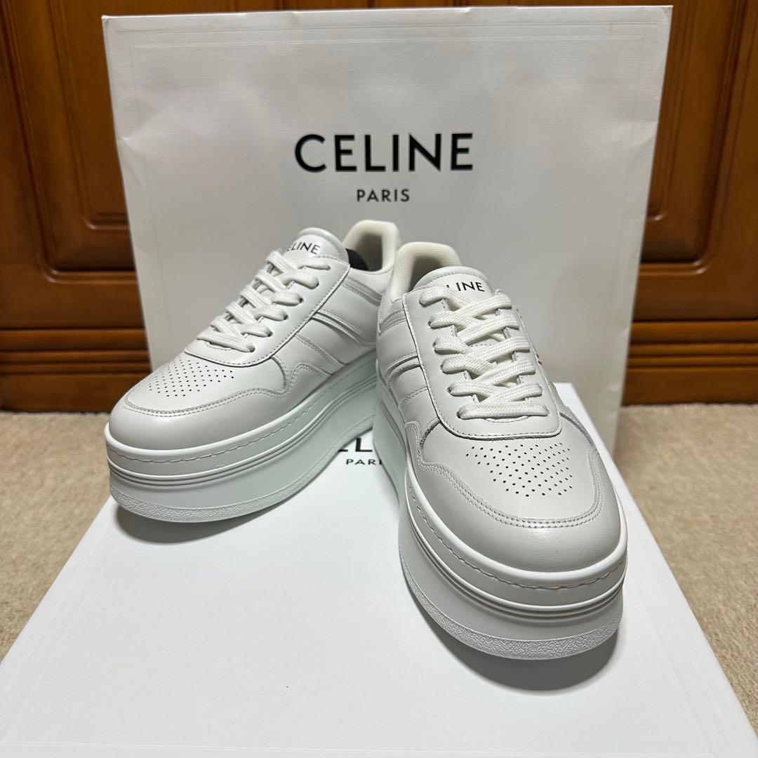 セリーヌ CELINE 厚底　ブロックスニーカー　白 23.5㎝　【36】
