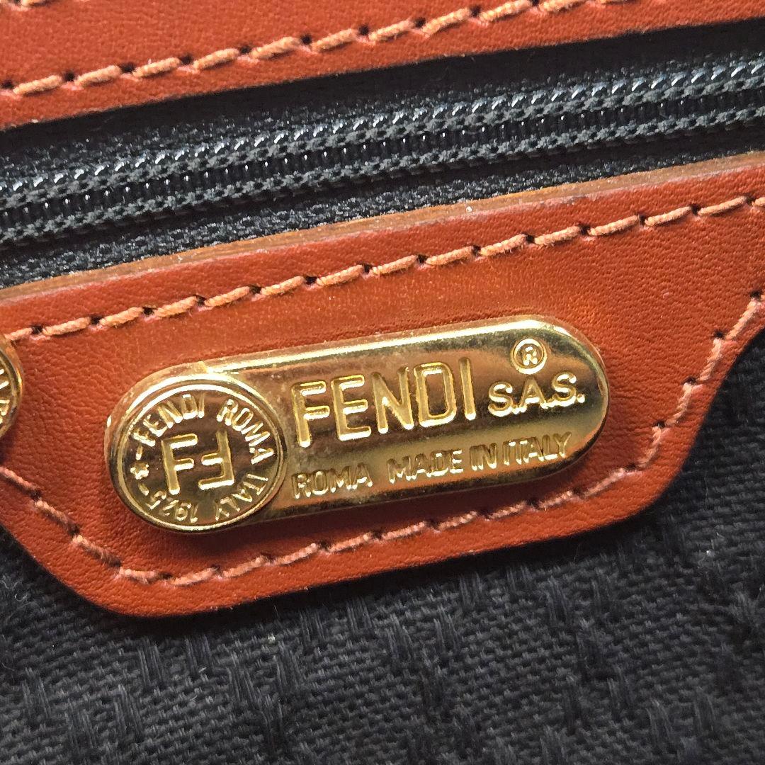 美品 FENDI 2way ボストンバッグ ペカン PVC レザー ハンドバッグ