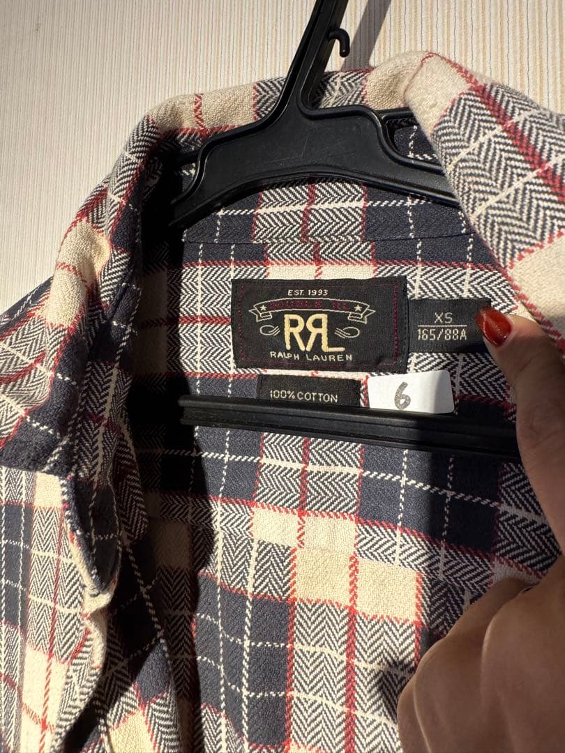 RRL ダブルアールエル チェック柄 フランネル 長袖シャツ/XS