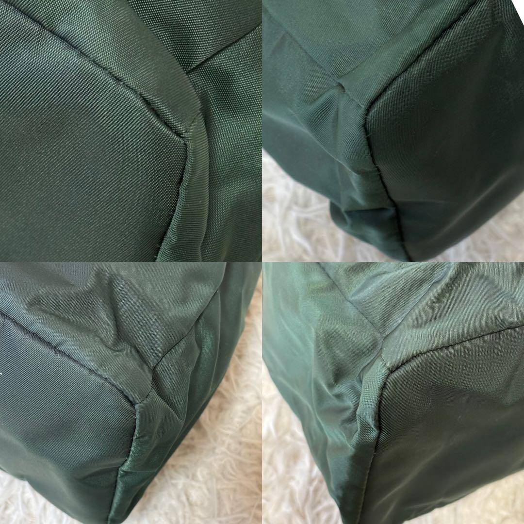 良品✨ フェリージ トートバッグ ナイロン レザー ダークグリーン イタリア製