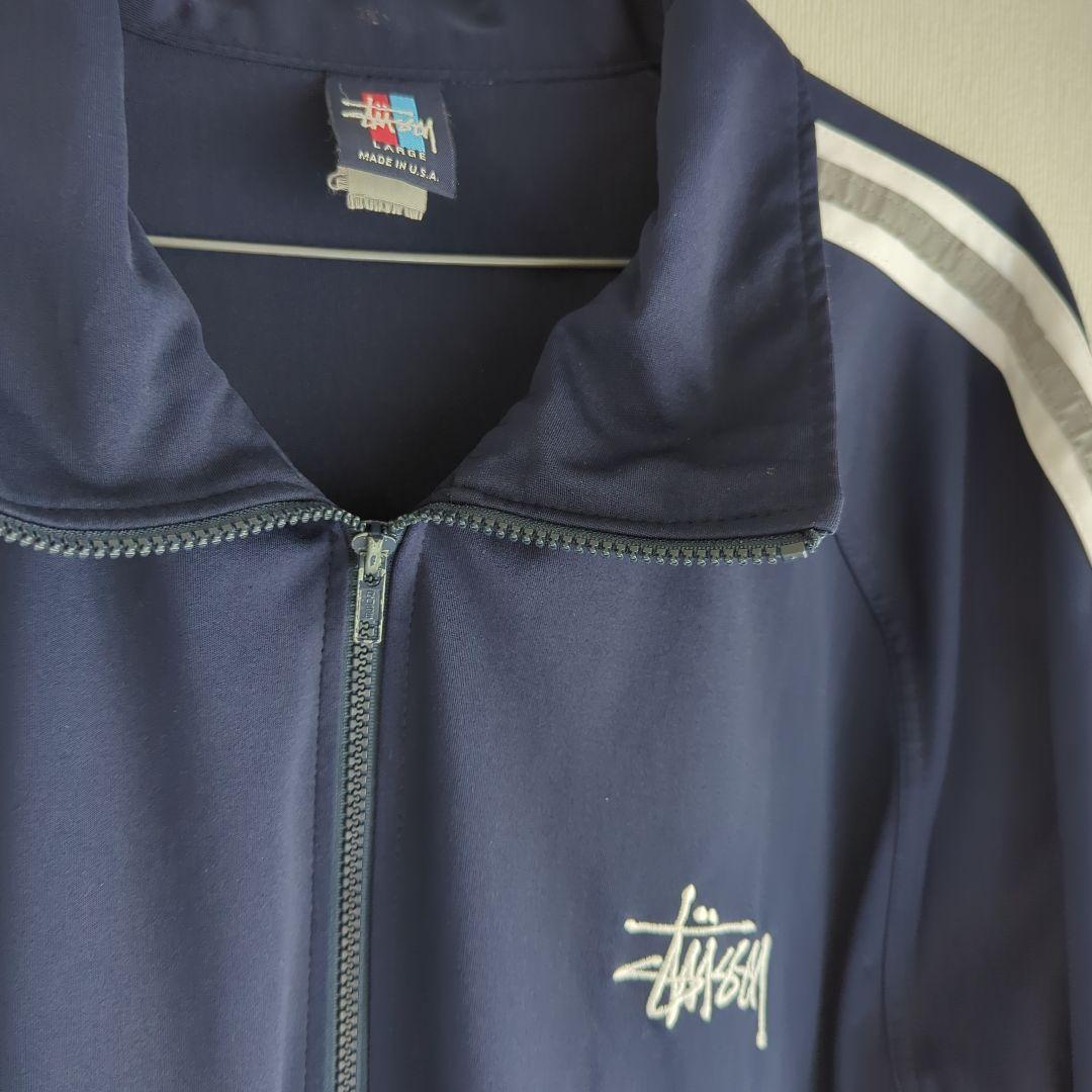 STUSSY ジャ―ジ　半袖　美品　ネイビー　ＵＳＡ製　Lサイズ