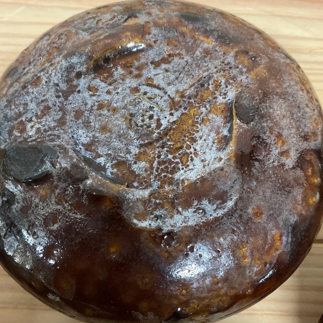 6代大樋長左衛　飴釉四方七宝透かし向付　5客揃え