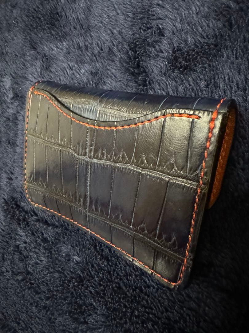 最終価格　WILDSWANS マルサン限定 藍染クロコ×サドル キャメル タング