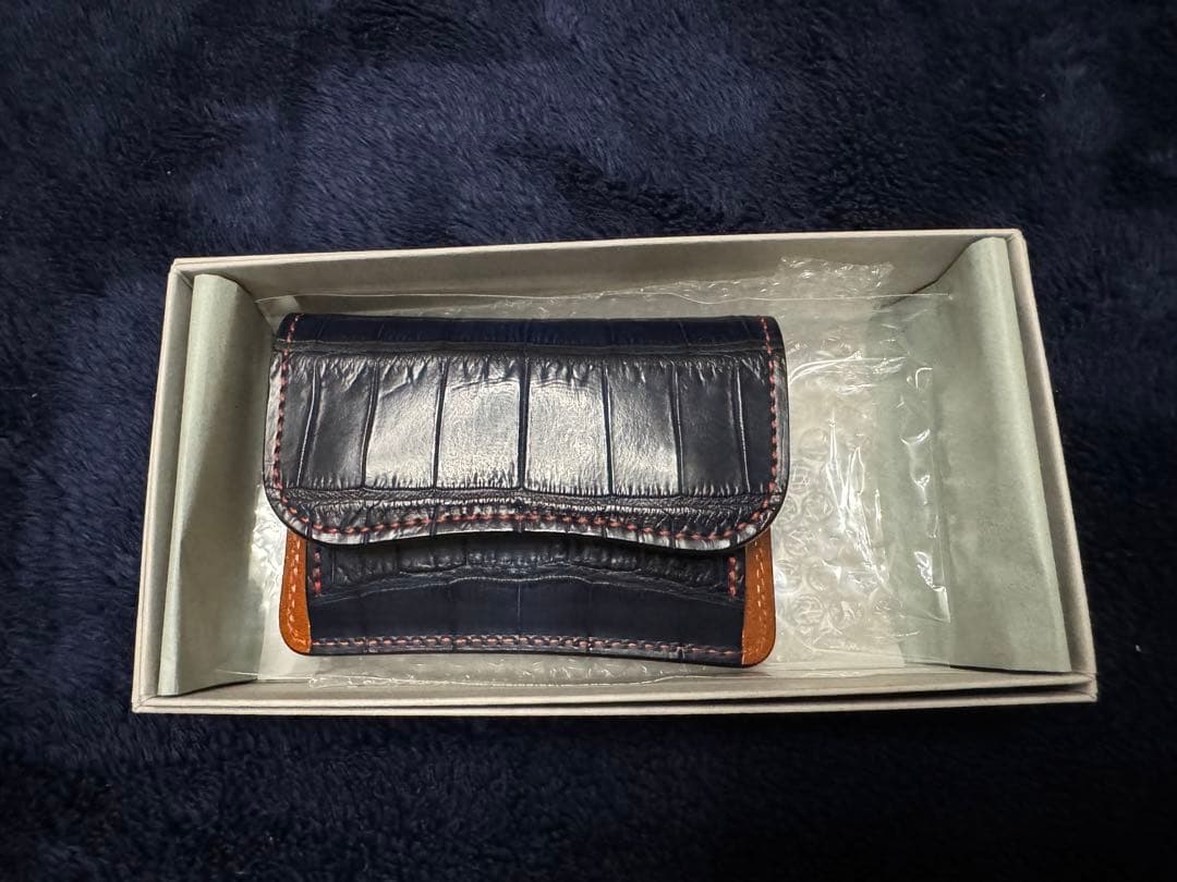 最終価格　WILDSWANS マルサン限定 藍染クロコ×サドル キャメル タング