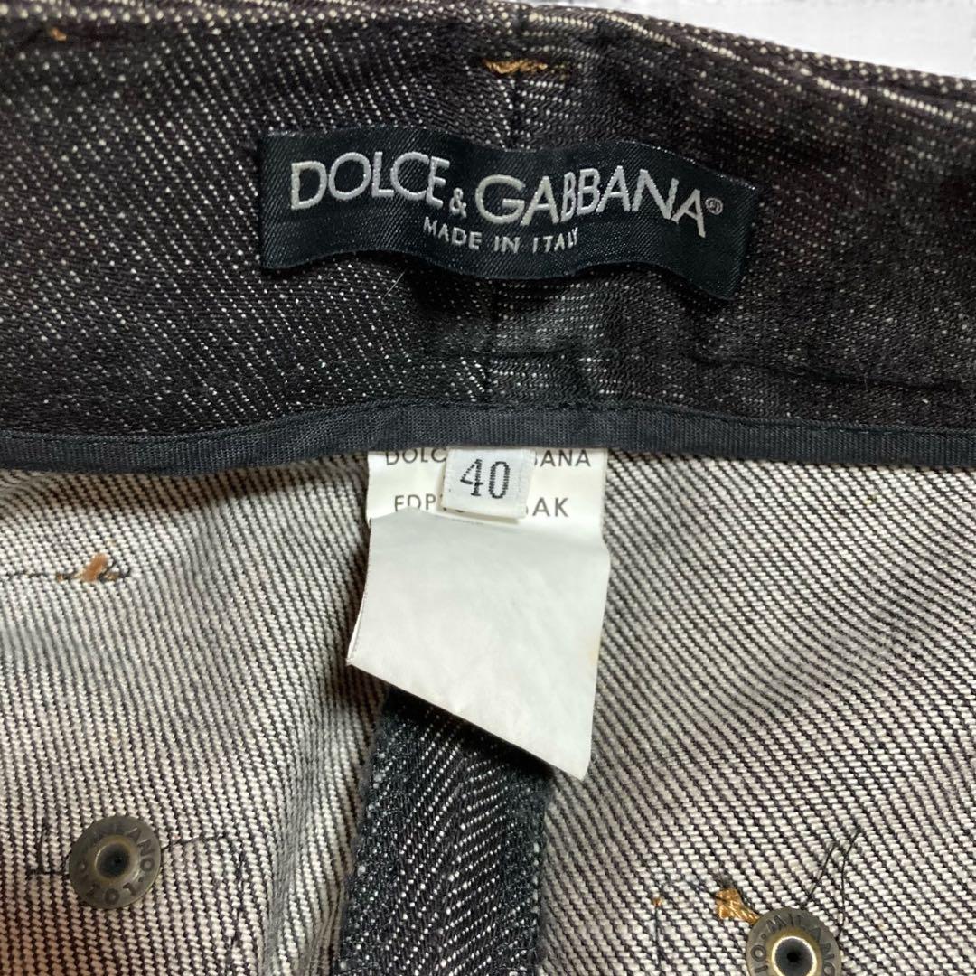 レア★ドルチェ＆ガッバーナ デニムパンツ ロゴ金具 バタフライ刺繍ポケット 40