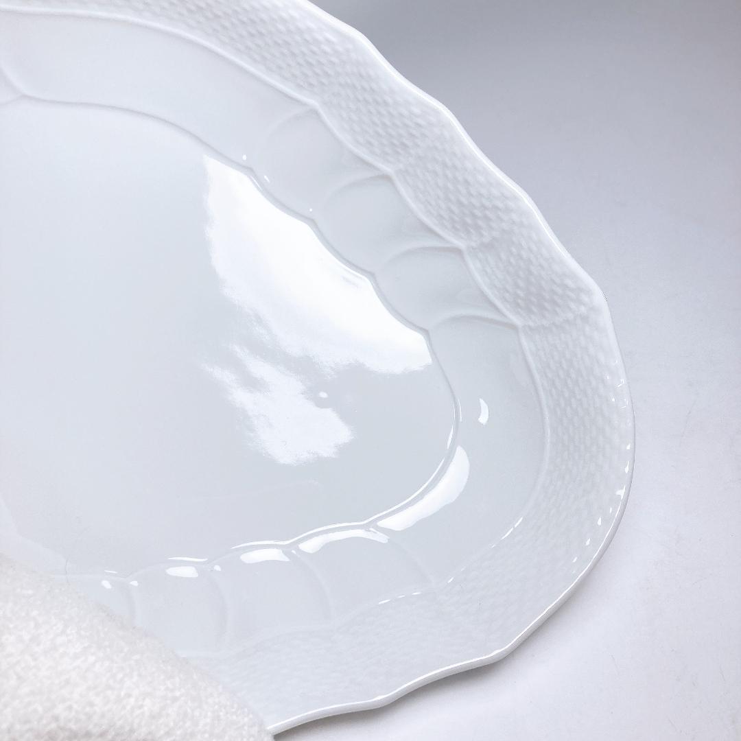 【未使用】リチャードジノリ ベッキオホワイト ヒシガタディッシュ 2枚　オーバル