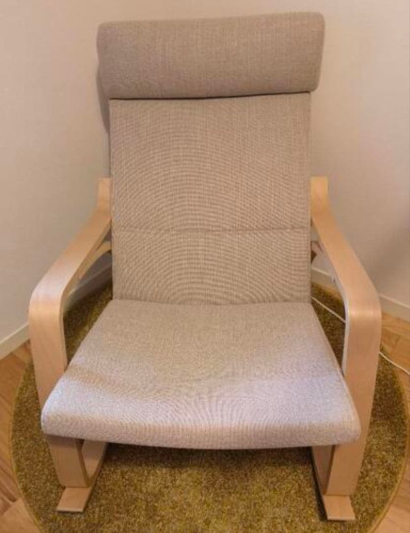 IKEA　イケア　ポエング　ロッキングチェア マット付き　木製フレーム