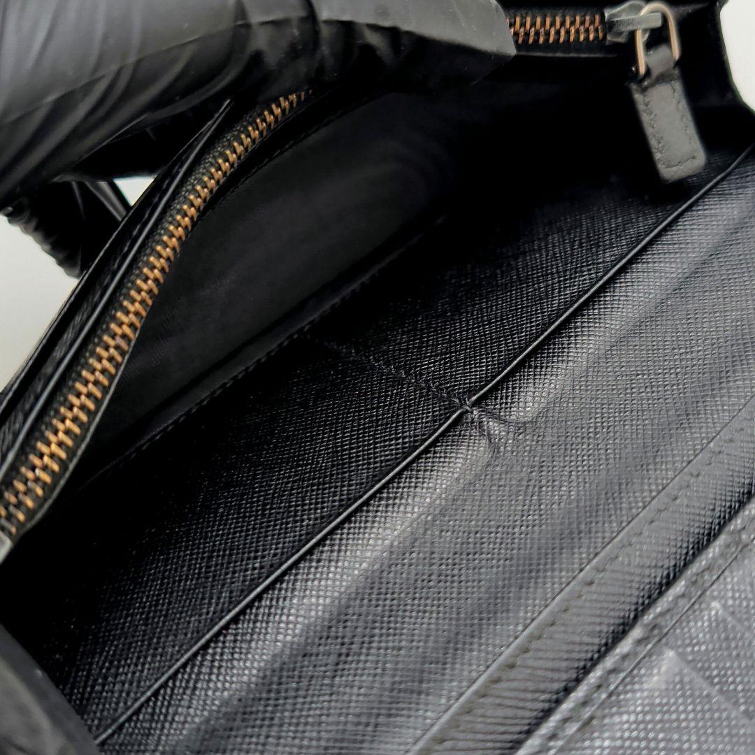 PRADA 長財布 二つ折り プラダ サフィアーノレザー メタルロゴ ブラック