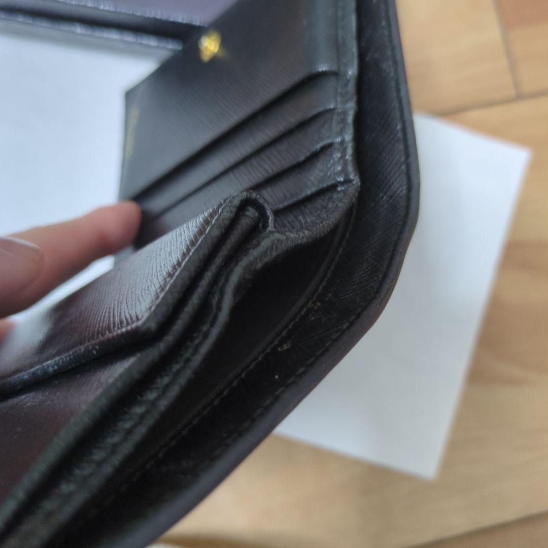 PRADA プラダ　サフィアーノ　オールブラック　二つ折り財布