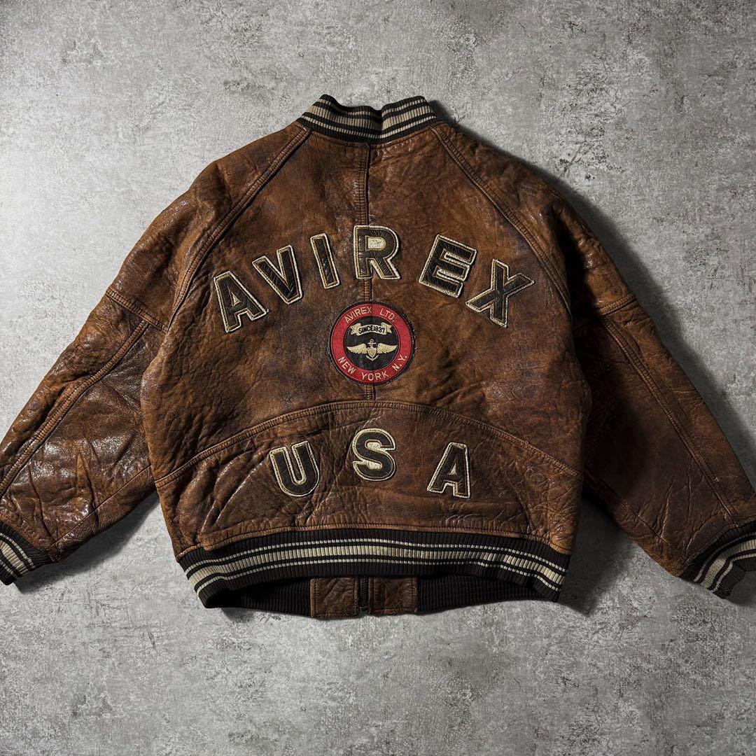 【希少】AVIREX USA 最初期 アーチロゴ リアルレザージャケット