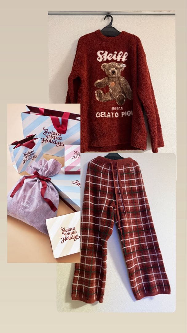 ジェラートピケ　ホリデーマーケット限定　2025 シュタイフ　赤　セットアップ