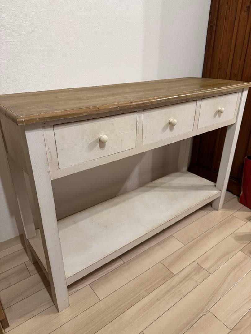 木製カントリー風ホワイトシェルフ