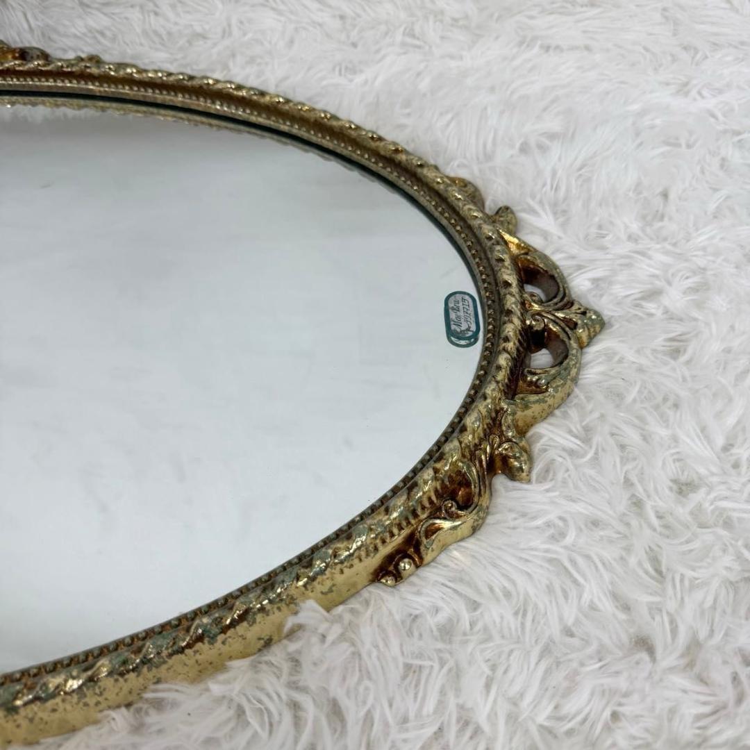 【アンティーク】 ウォールミラー 鏡 壁掛け インテリア　イタリア風　825-3