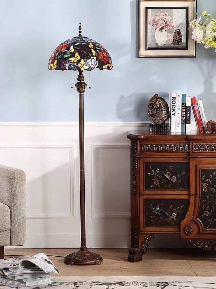 ビンテージ風 ステンドグラス フロアスタンド 高さ160cm