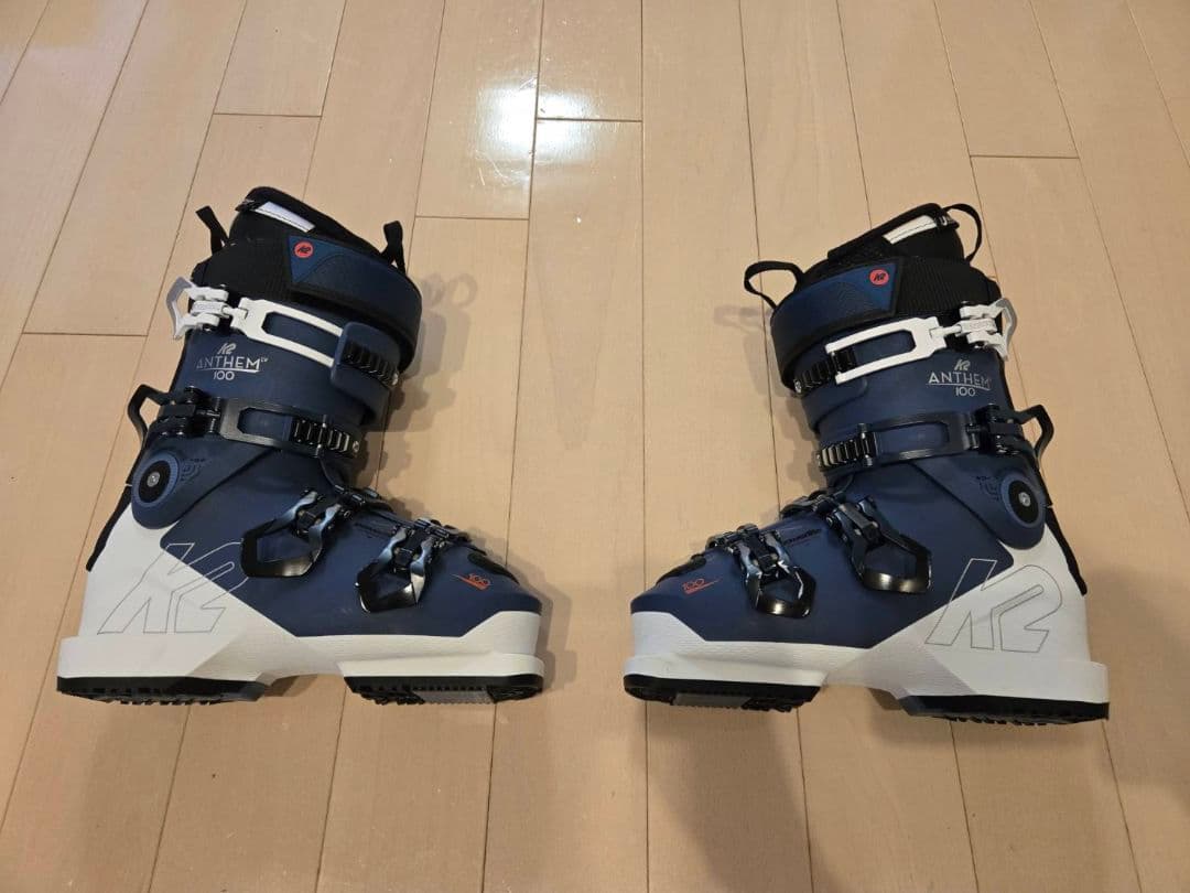 K2 スキー板 ブーツ付き 青白グラデーション