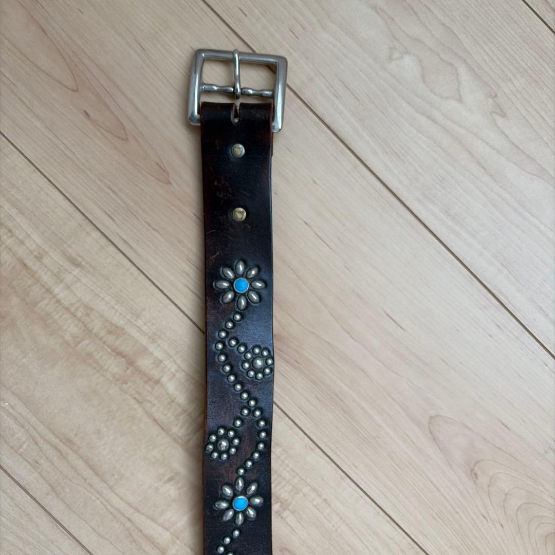 【値下げ中】HTC フラワーベルト　ターコイズ　30inch