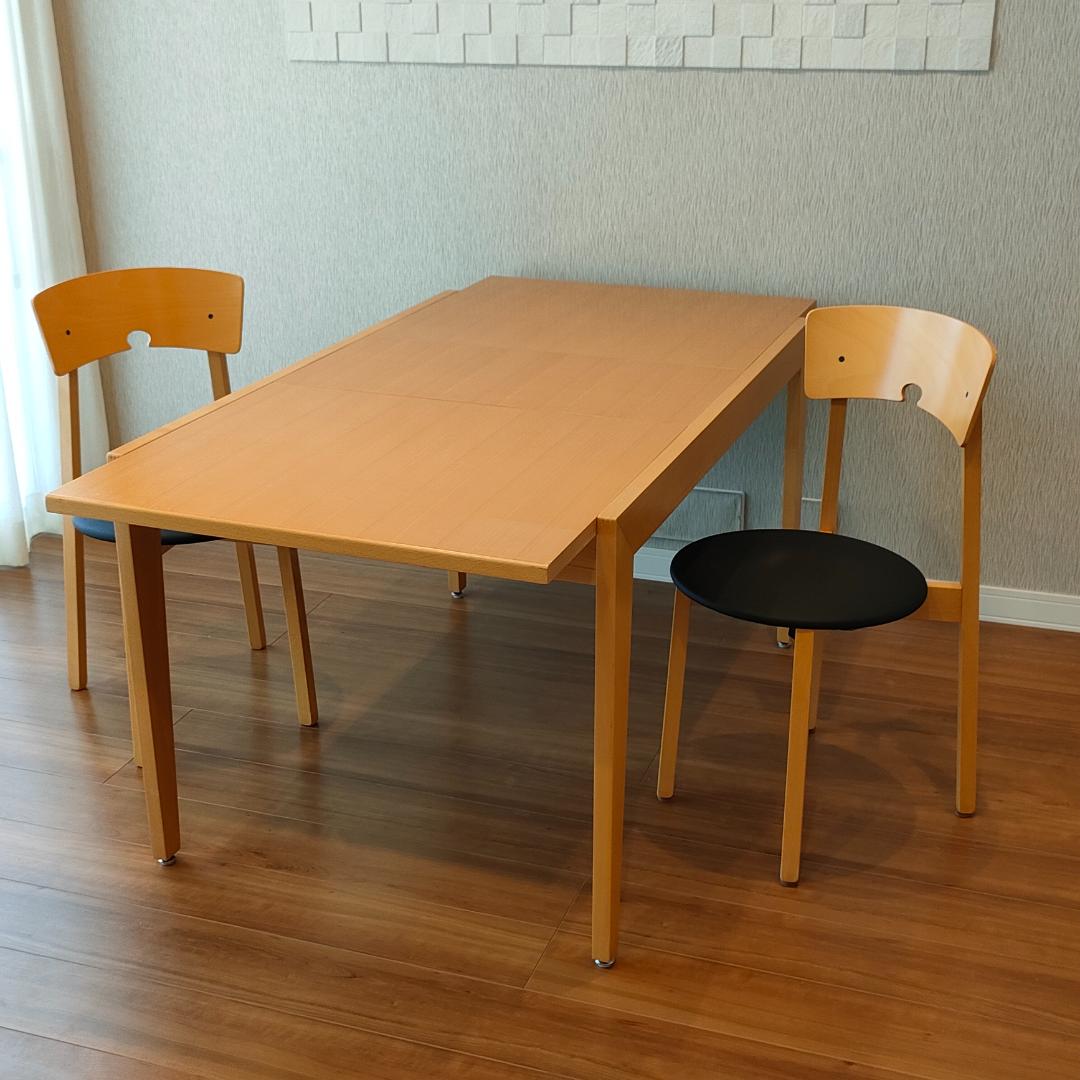 希少　天板回転式　ダイニングテーブル　エクステンションテーブル　ナチュラル