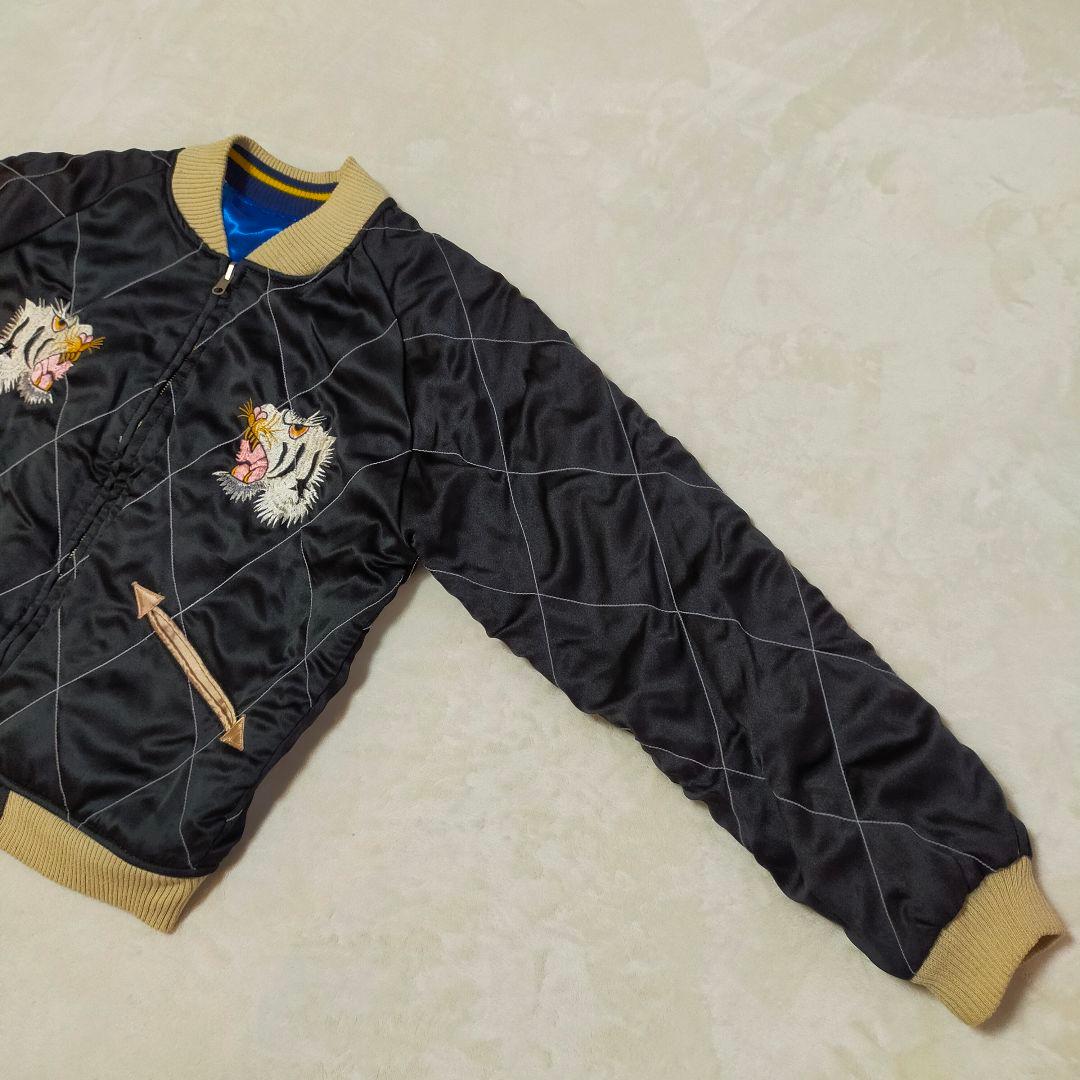 ちゃんノリ　90S　白虎×龍　日本地図　刺繍　リバーシブル　スカジャン