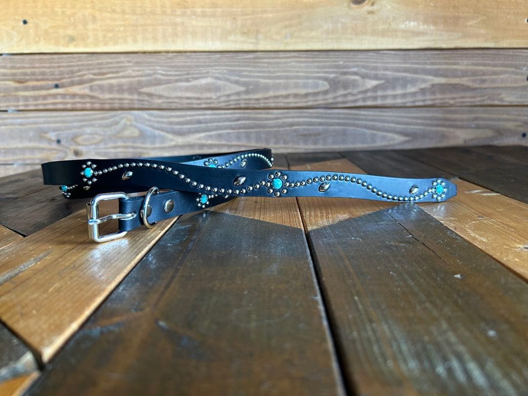 フルスタッズナローベルト18mm幅　グリーンターコイズフラワー htcナロー好き