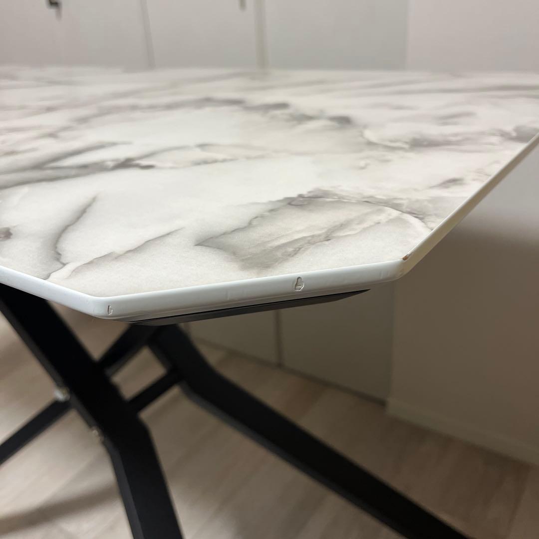大理石風　昇降式　リビングテーブル　ダイニングテーブル　ローテーブル