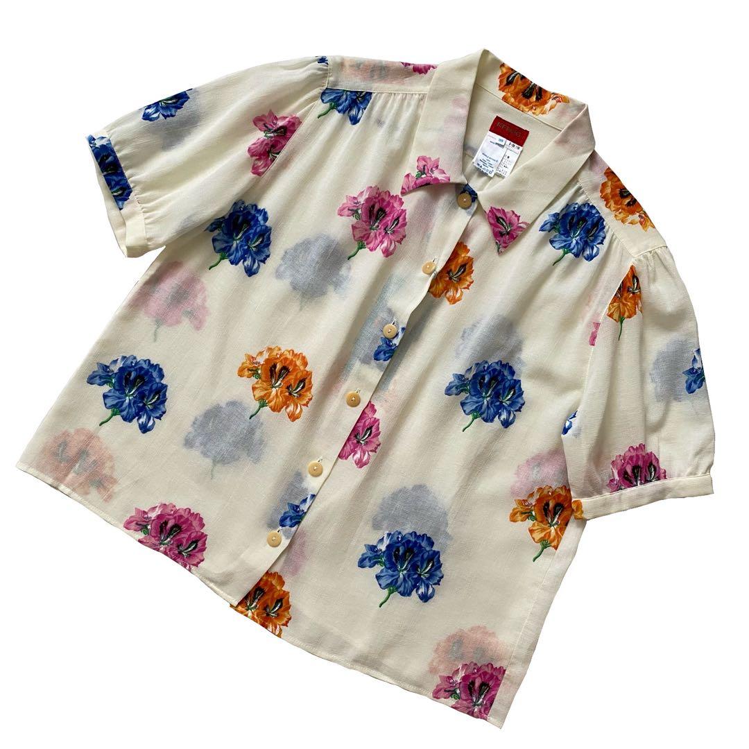 未使用品 KENZO 花柄 フランス製 シャツ ブラウス エルカ OLD
