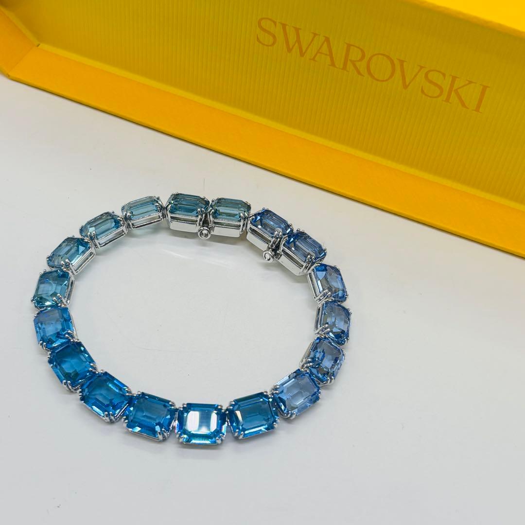 ぴ*様 スワロフスキー ミレニア ブレスレット オクタゴンカット ブルー グラデ