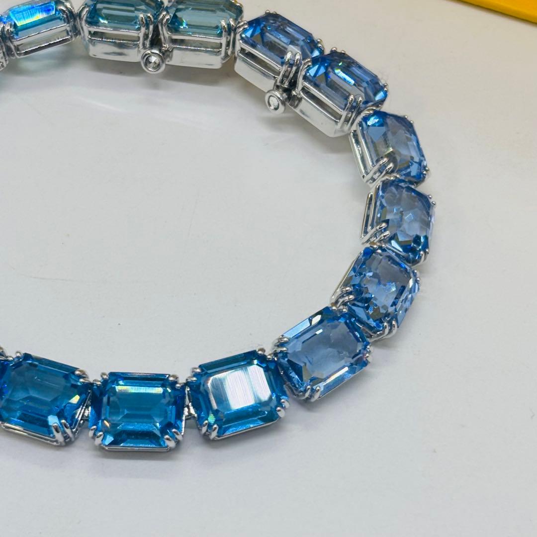 ぴ*様 スワロフスキー ミレニア ブレスレット オクタゴンカット ブルー グラデ