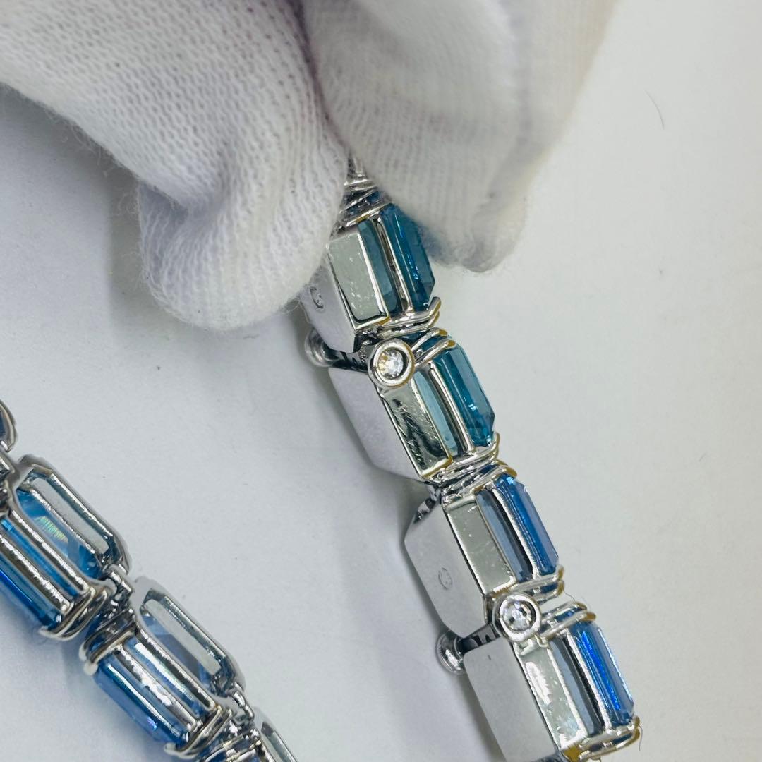 ぴ*様 スワロフスキー ミレニア ブレスレット オクタゴンカット ブルー グラデ