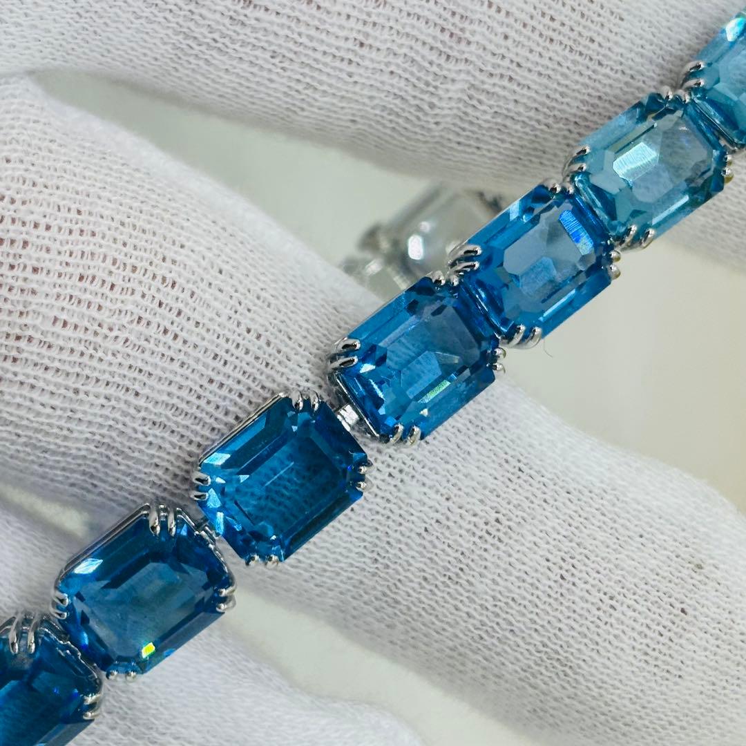 ぴ*様 スワロフスキー ミレニア ブレスレット オクタゴンカット ブルー グラデ