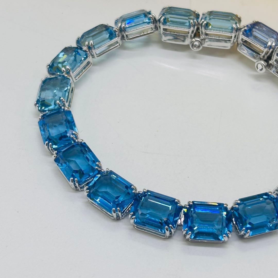 ぴ*様 スワロフスキー ミレニア ブレスレット オクタゴンカット ブルー グラデ