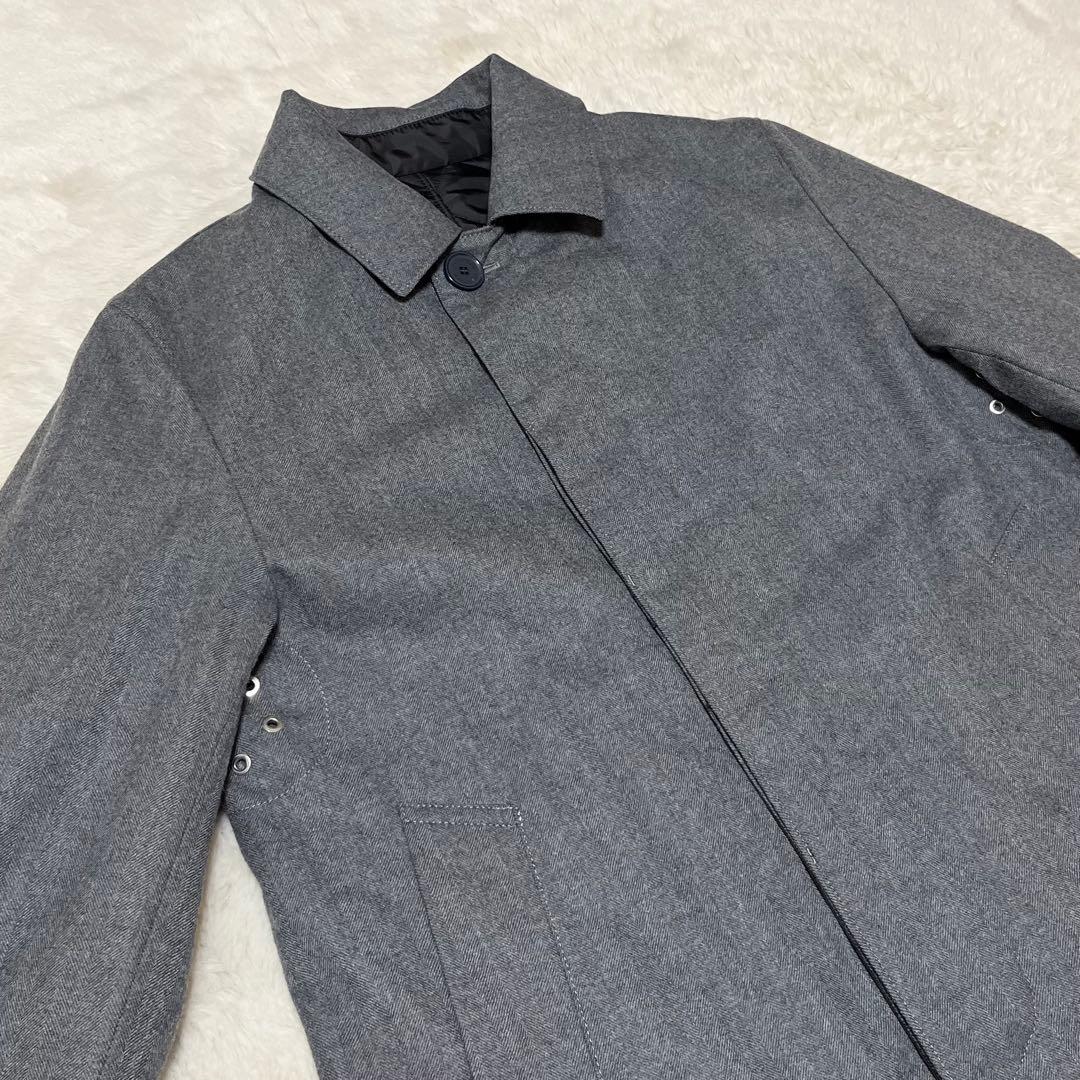 未使用級　マッキントッシュ　リバーシブル　ステンカラーコート　キルティング　黒