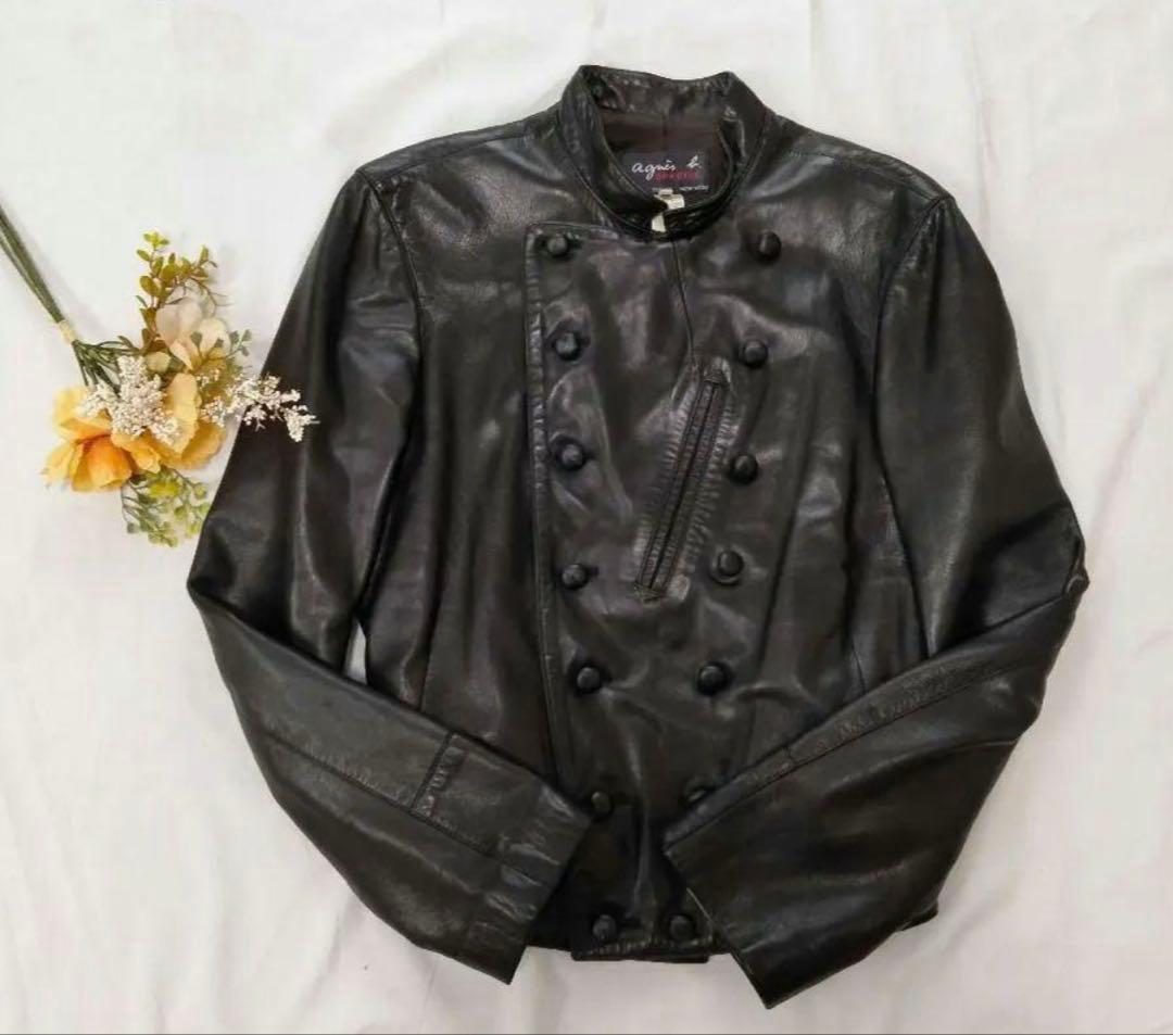 はーるおり　アニエスベー　レザージャケット　ナポレオンジャケット