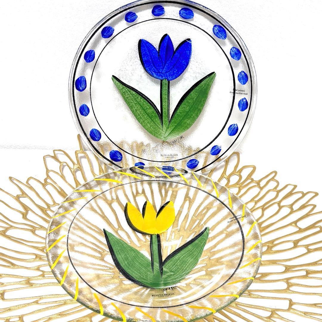 コスタボダ　ヴィンテージ　ハンドペイント　希少　２皿セット　海外にて購入