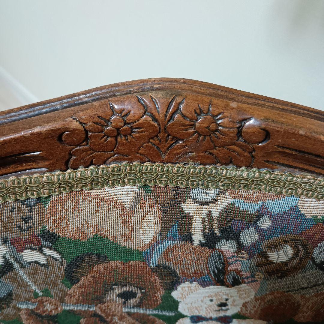 う*こ様 アンティーク テディベア柄 木製椅子