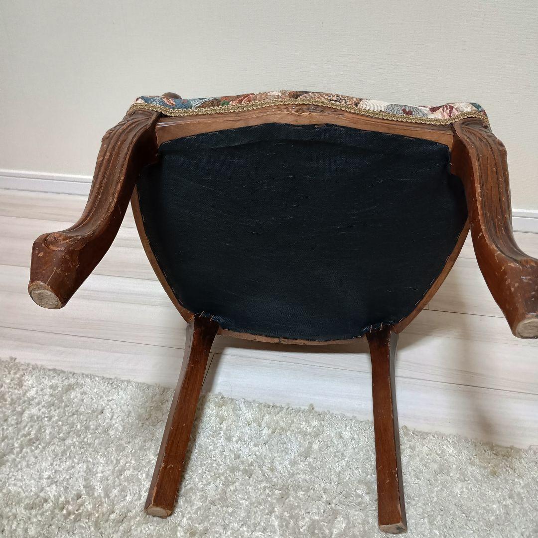 う*こ様 アンティーク テディベア柄 木製椅子