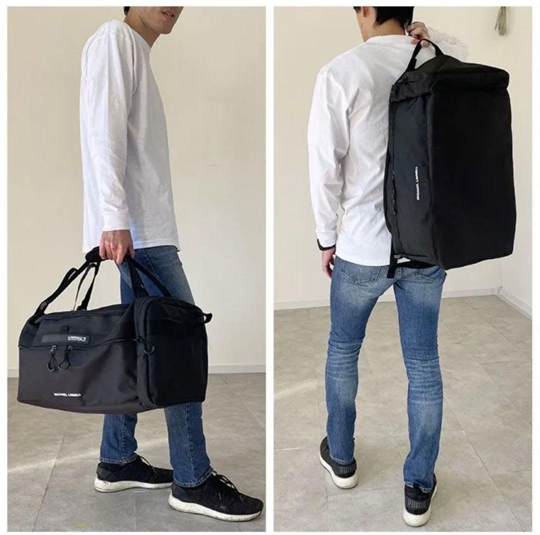 【未使用】MICHAEL LINNELL ボストンリュック ブラックホワイト