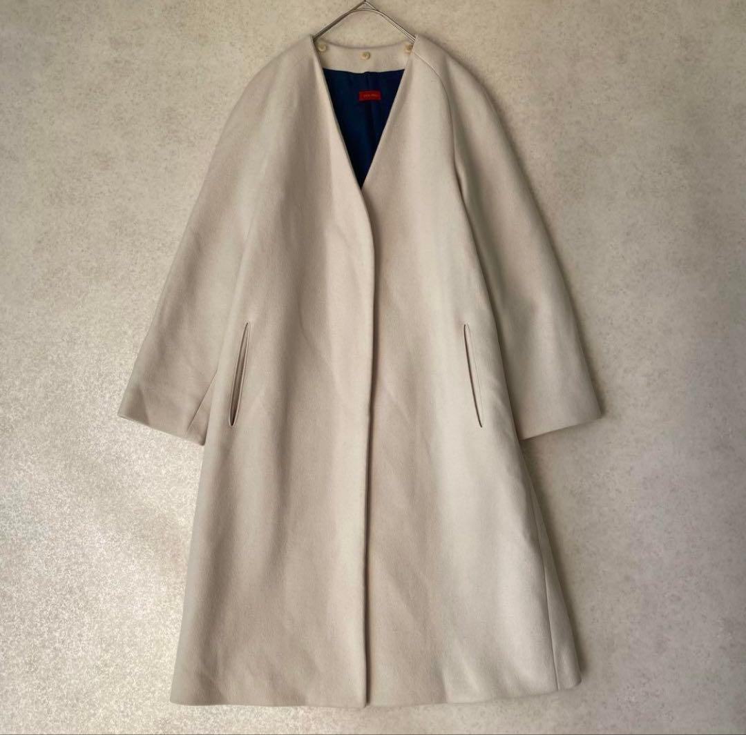 デプレ 定価71280円 ファー付フード ウール コート 3WAY 白