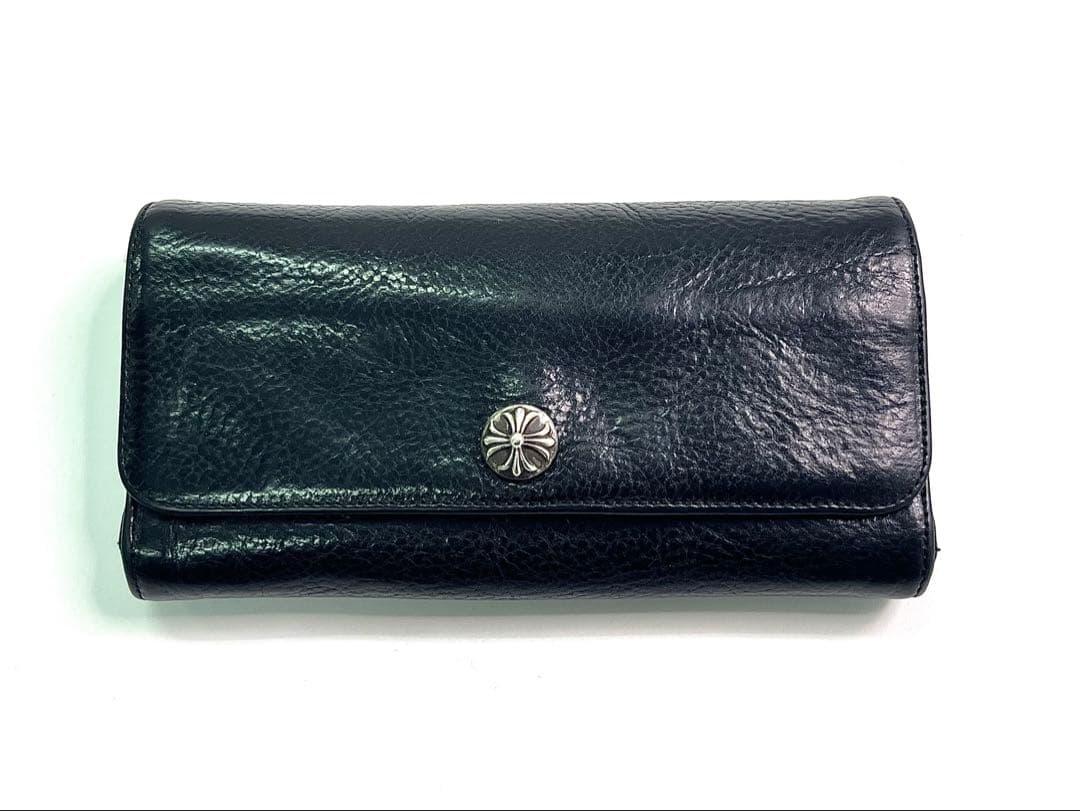 クロムハーツ JUDY/ジュディ クロスボタンレザーウォレット財布 メンズ