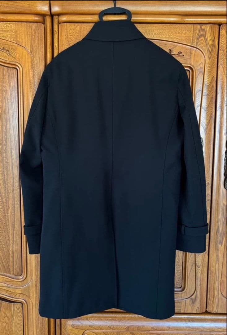 AOKI MAJI ストレッチステンカラーコート黒無地 Mサイズ