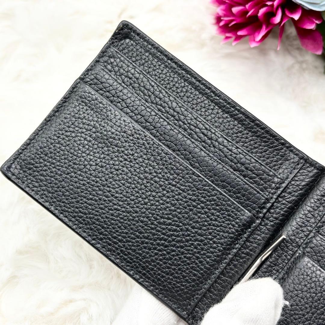 ✨美品✨SAINT LAURENTカサンドラ マネークリップ　レザー　ブラック