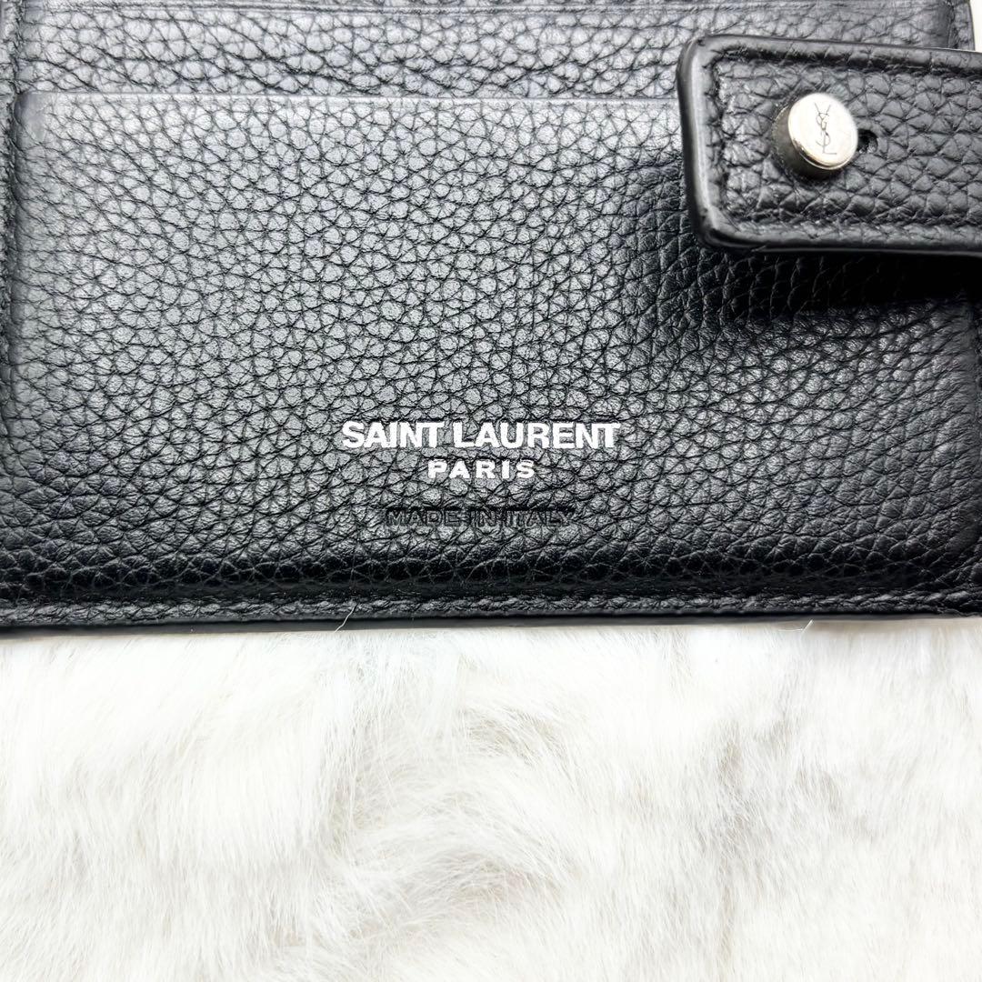 ✨美品✨SAINT LAURENTカサンドラ マネークリップ　レザー　ブラック