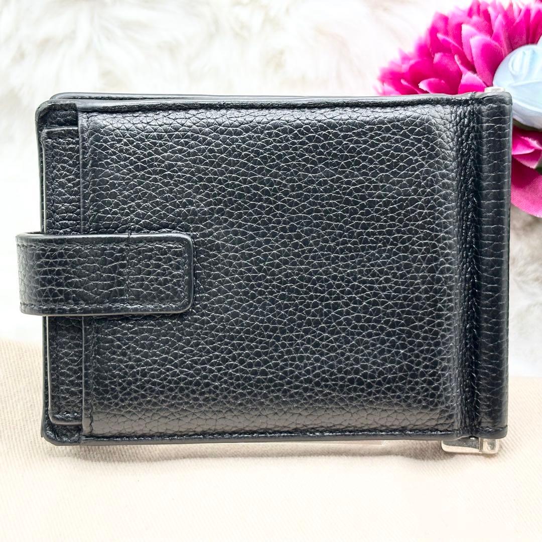 ✨美品✨SAINT LAURENTカサンドラ マネークリップ　レザー　ブラック