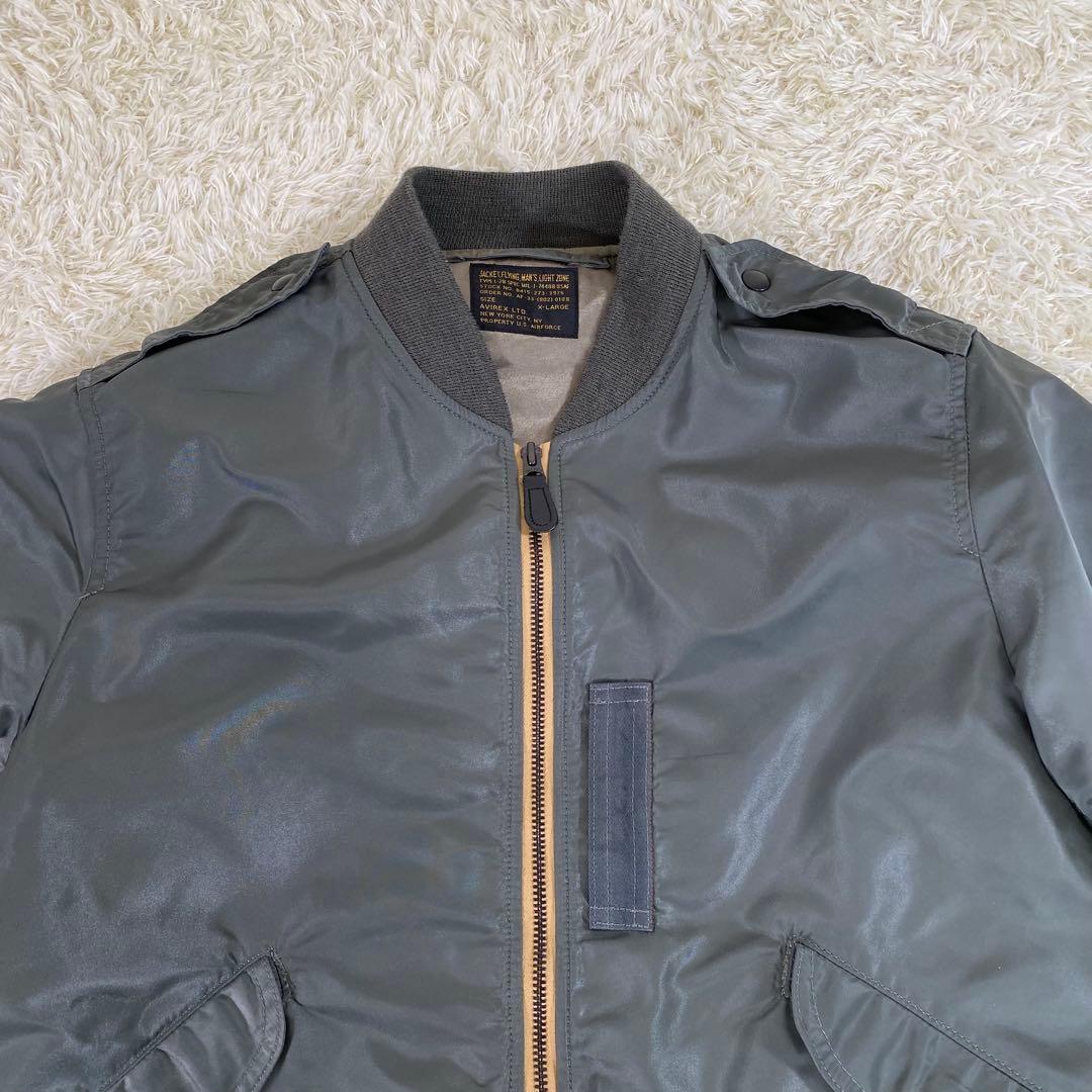 【極美品】アヴィレックス　L-2B　ヴィンテージ　フライト　ジャケット　緑　XL