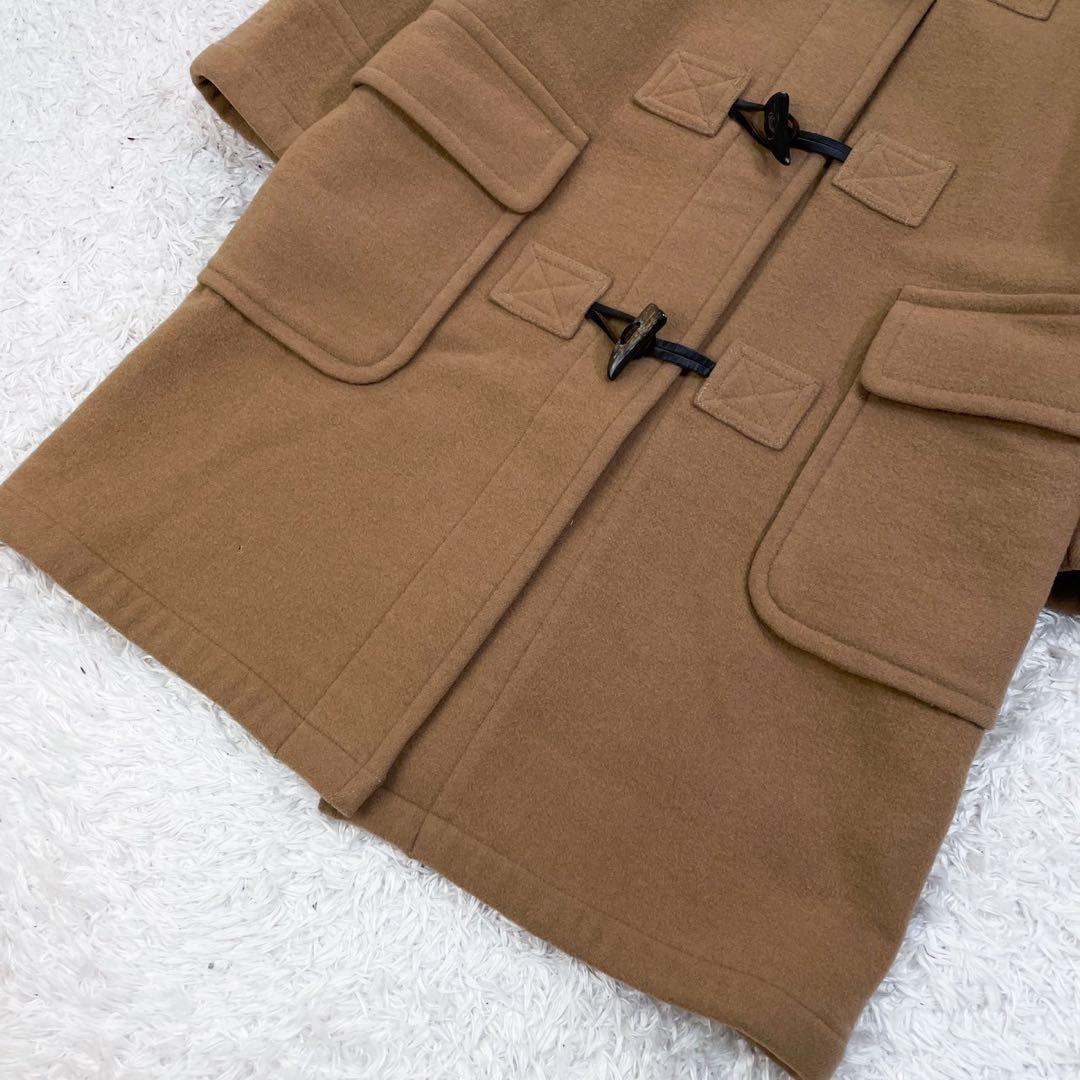 美品 バーバリーブルーレーベル ウール ダッフルコート キャメル ノバチェック