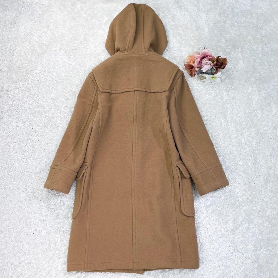 美品 バーバリーブルーレーベル ウール ダッフルコート キャメル ノバチェック