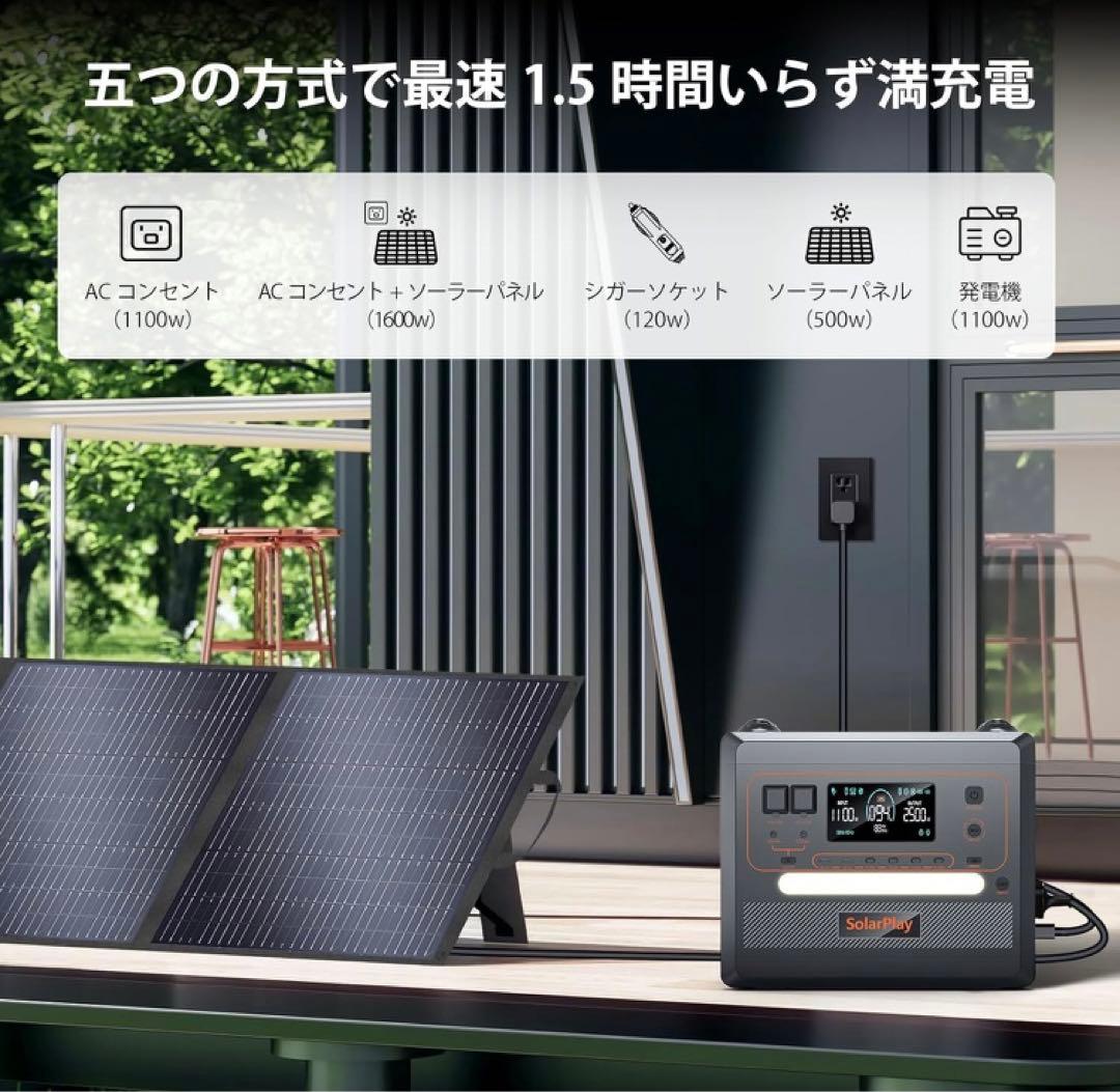 断*)様 SolarPlay 2500W ポータブル電源2300Wh/72000