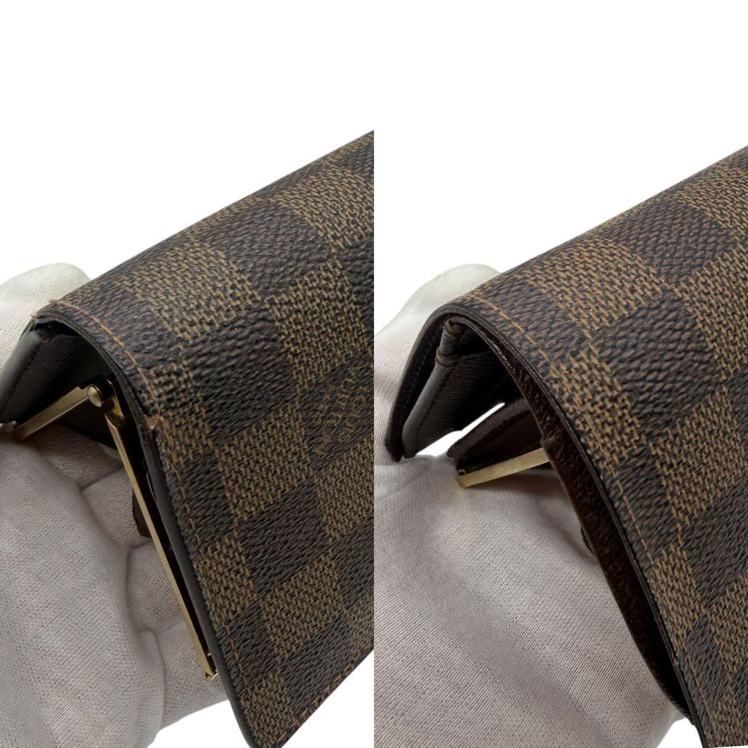 ルイヴィトン　ヴィエノワ　ダミエ　エベヌ　ブラウン　茶色　コンパクト　財布